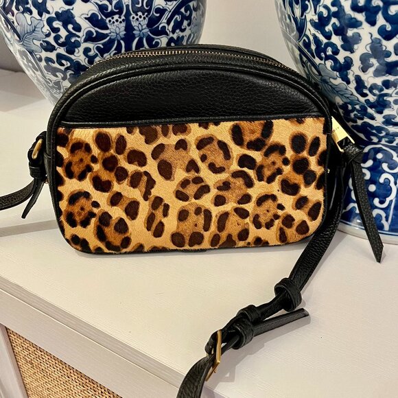 J Crew Leopard Print Cross Body-Excellent Condition - Picture 1 of 8